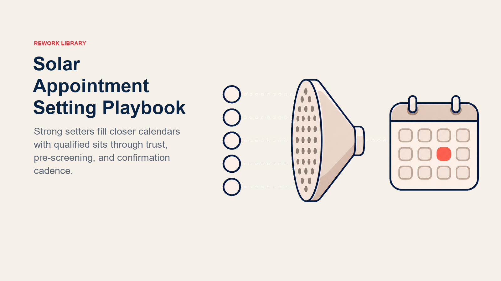 Playbook Penjadwalan Janji Temu Solar digambarkan sebagai mesin kalender janji temu berkualitas