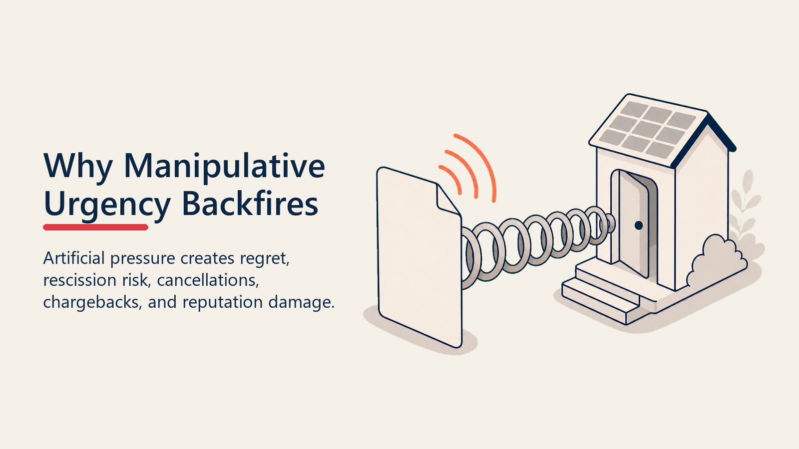 Why Manipulative Urgency Backfires shown as pressure recoil