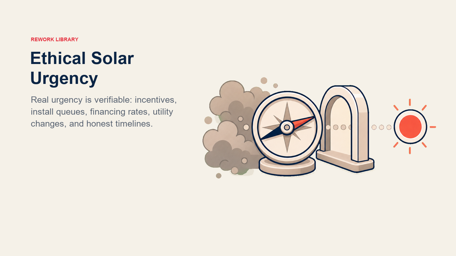 Ethical Solar Urgency shown as verifiability compass