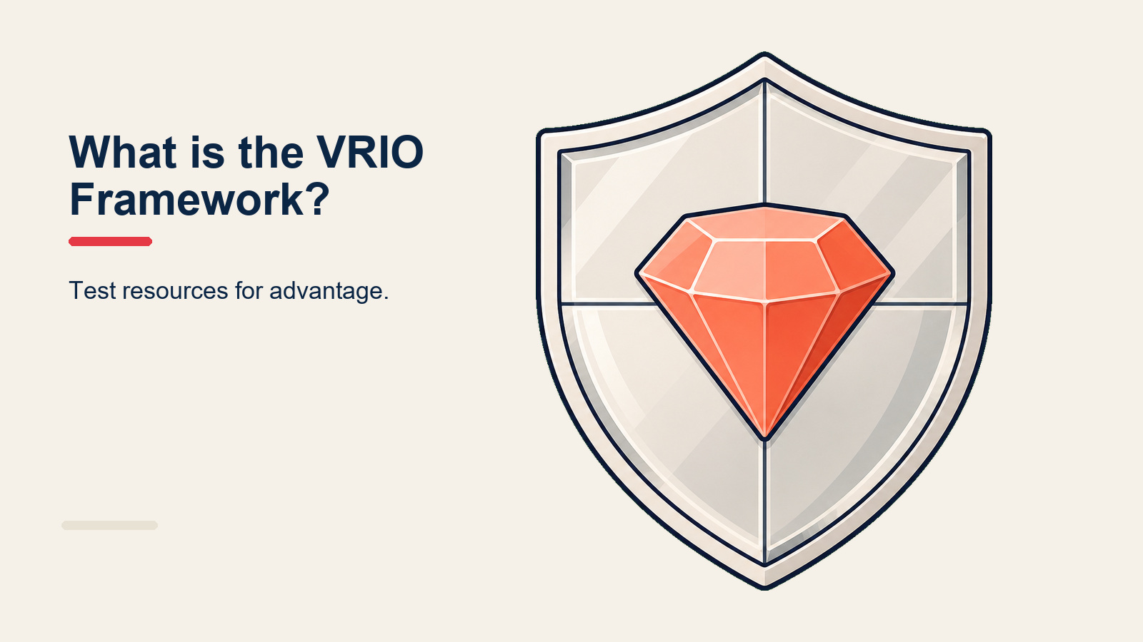 VRIO-Framework vier Fragen zu Wert, Seltenheit, Imitierbarkeit und Organisation