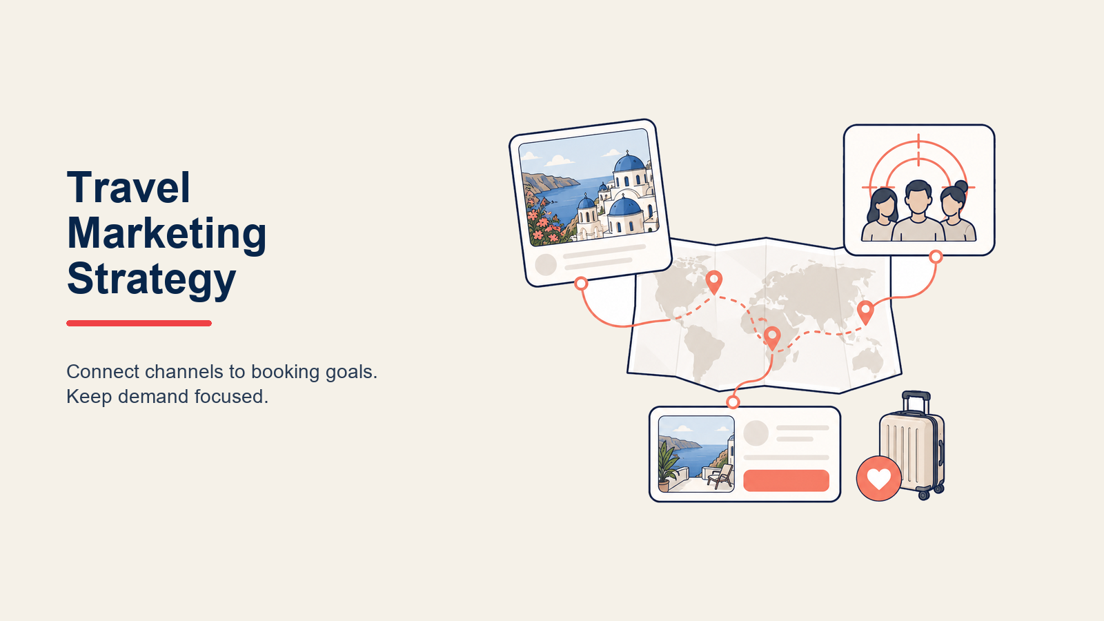 Framework für Travel Marketing Strategie mit digitalen und traditionellen Kanälen