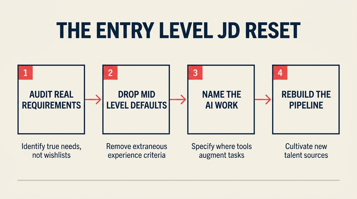El proceso de revisión de la JD de nivel inicial: cuatro pasos para reescribir las descripciones de puestos de nivel inicial en la era de la IA