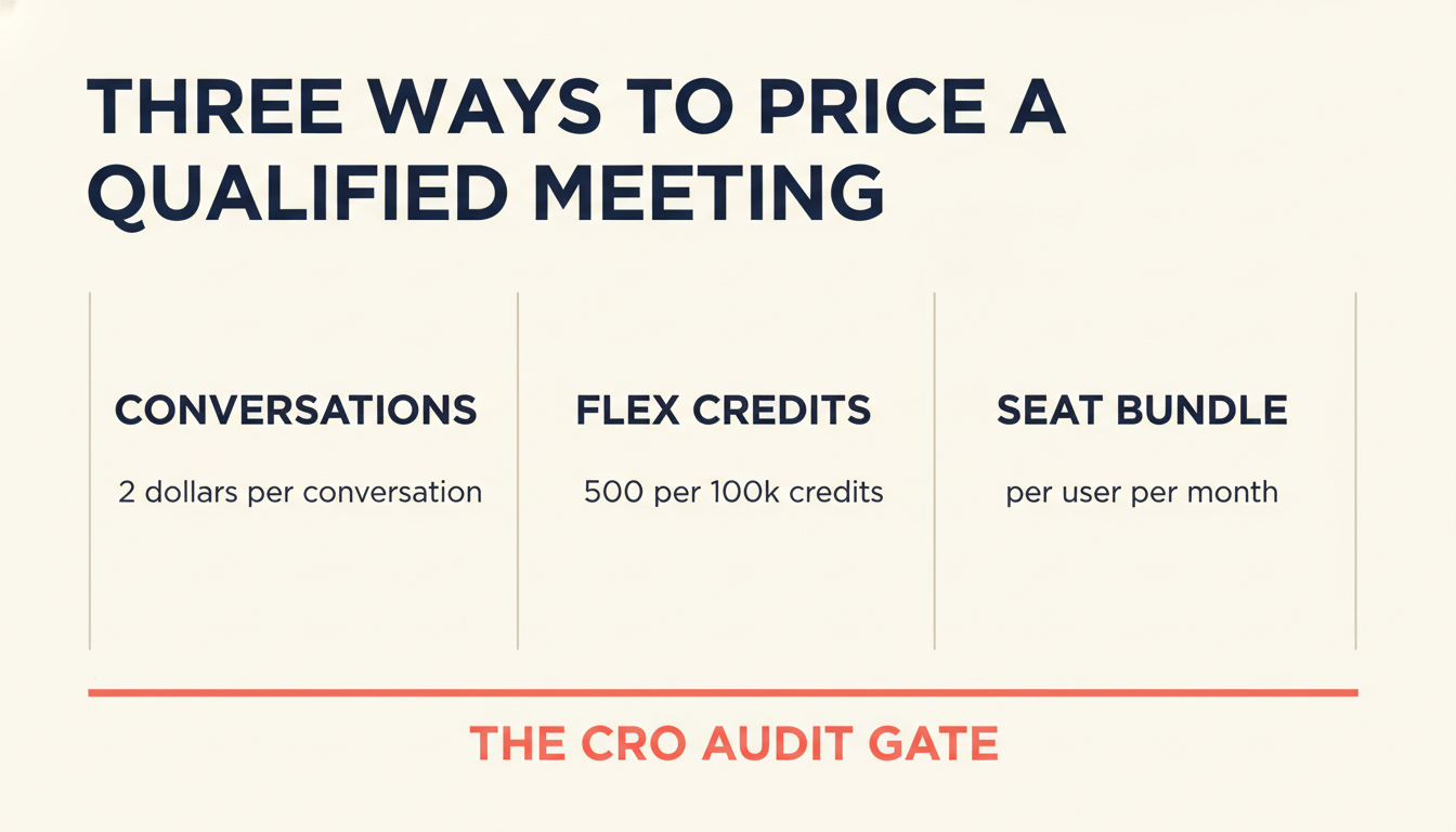 Three Agentforce pricing models translated to cost per qualified meeting