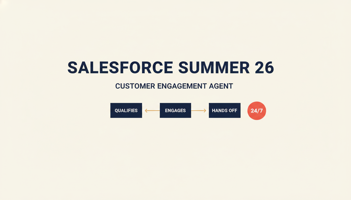 Salesforce Summer 26 Customer Engagement Agent qualifies inbound 24/7