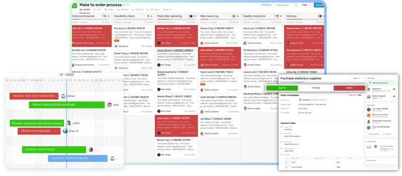1. Product philosophy: ClickUp is about collaboration, while Rework is about management: Rework multi apps 1